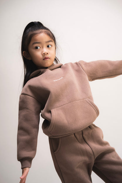 Hoodieset Teddy brown