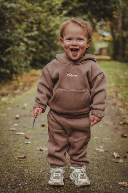 Hoodieset Teddy brown