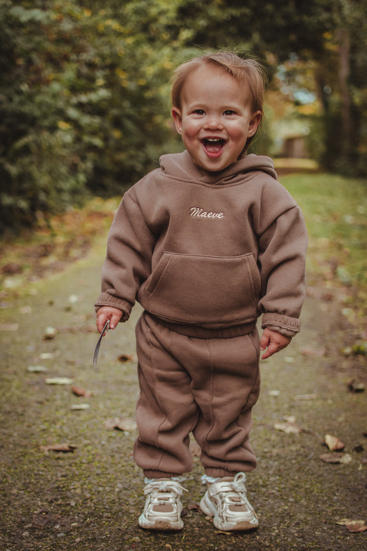 Hoodieset Teddy brown